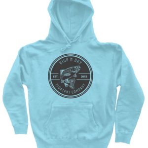HND trout logo pullover hoody - blue aqua