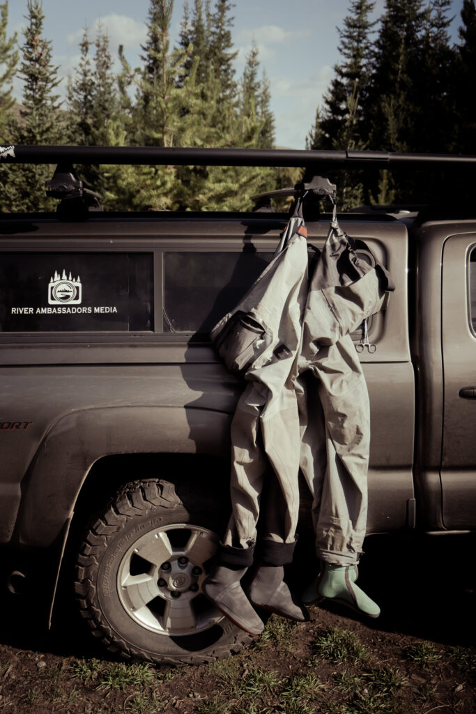 Photo provided by River Ambassadors Media. Waders hanging to make them last longer